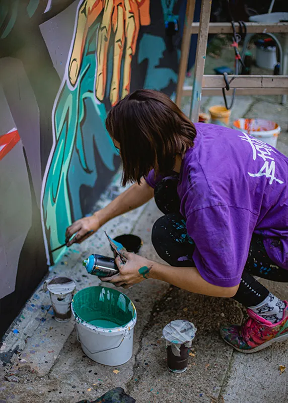 All girls street art jam